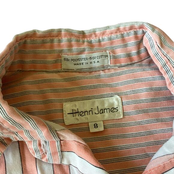 Vintage Henri James Striped Button Down - Picture 4 of 5